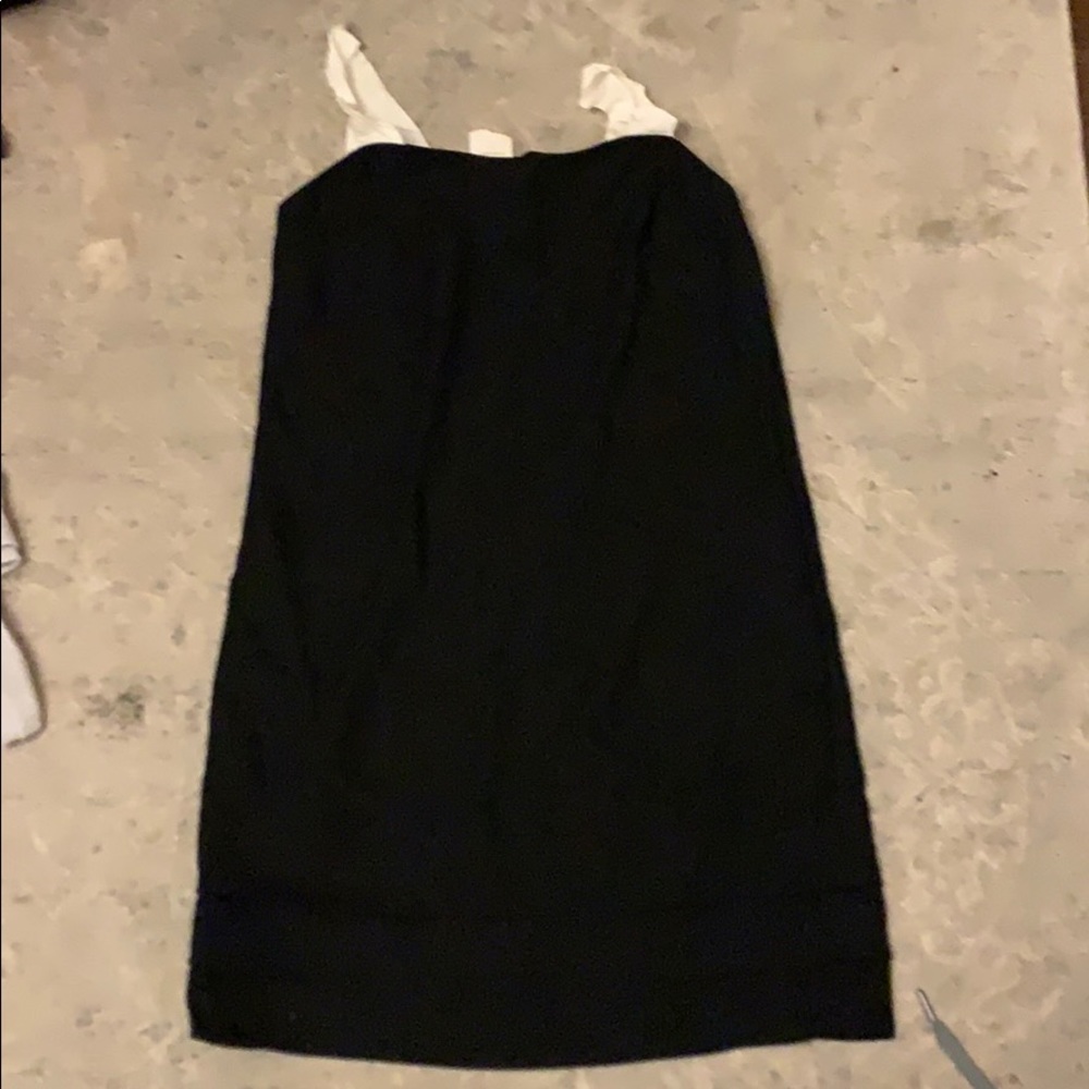 Banana republic black dress with white straps